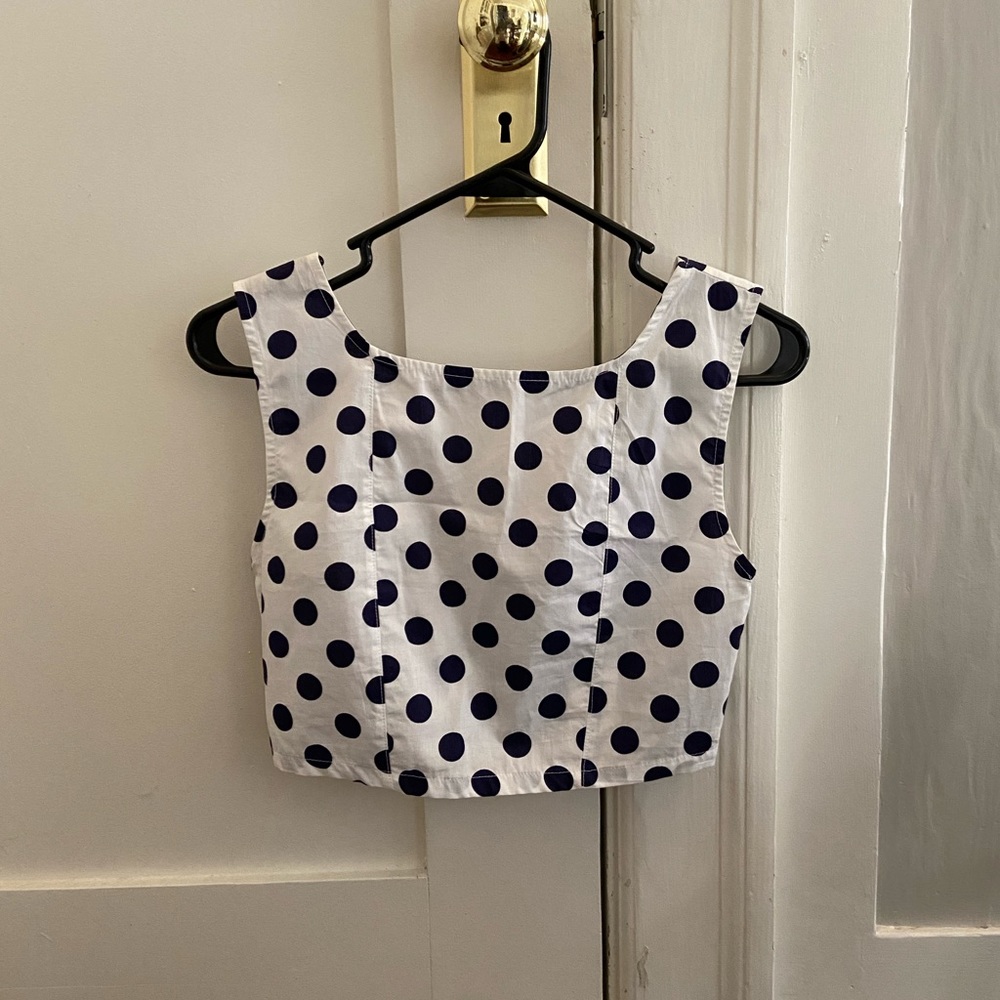 NWT Urban Outfitters Retro Cropped Sleeveless Polka Dot Top